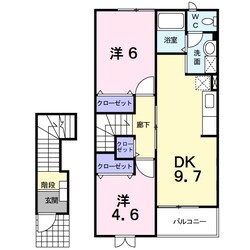 ベルディ春日居Ａの物件間取画像